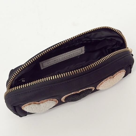 Stoney Clover Small Black Heart Zipper Pouch - Picture 3 of 10